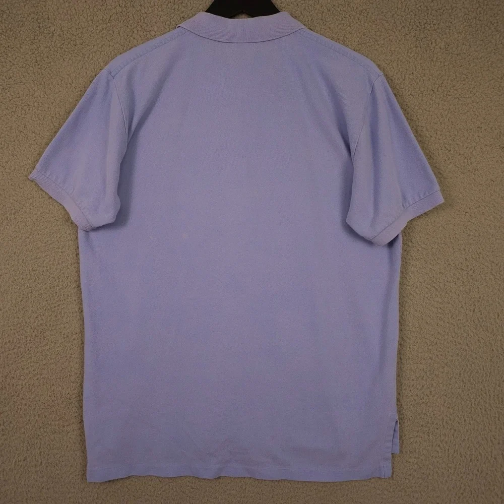Vintage Polo Ralph Lauren Polo Shirt Mens Medium Blue Bleached Grunge Preppy USA